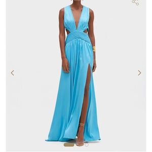 PatBO Satin Sunset Cutout Gown